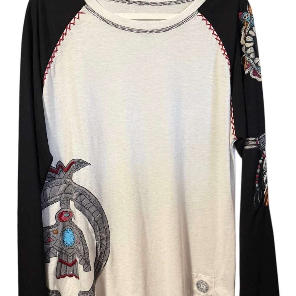 Double D Ranch Black and White Long Sleeve Tee